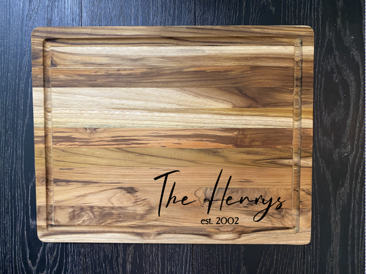 Personalized Teak cutting board